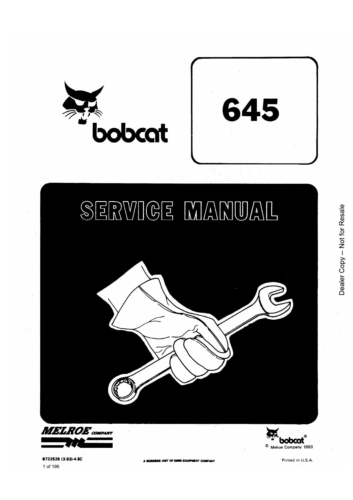 645 Loader Service Manual Bobcat